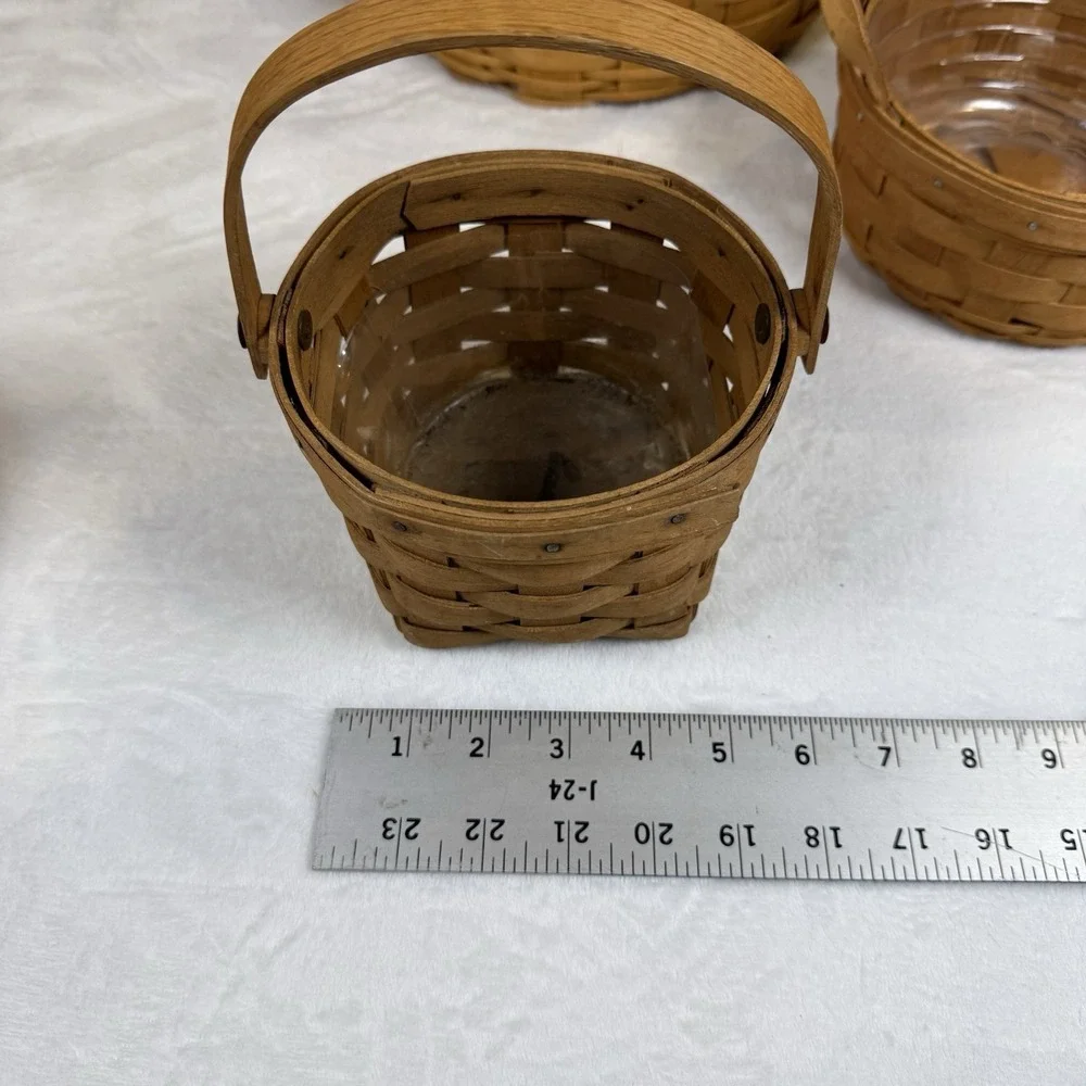 Vintage Longaberger Basket Lot 4 Signed 1987 1993 1997 Dresden Ohio USA